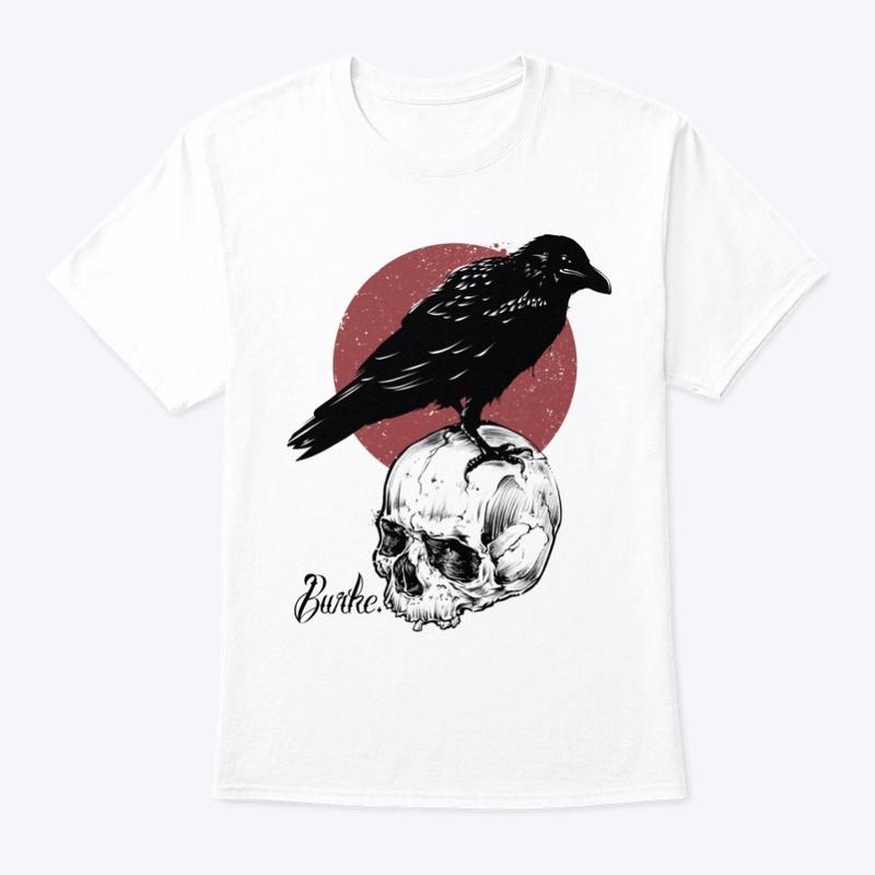 raven on skull